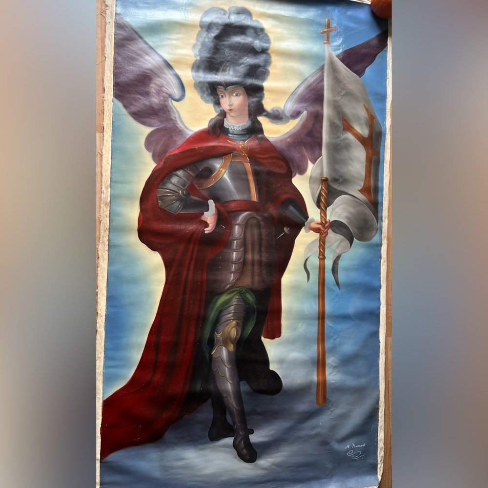 San Miguel Arcángel Oil Painting, Wall decorative, Art Collectible